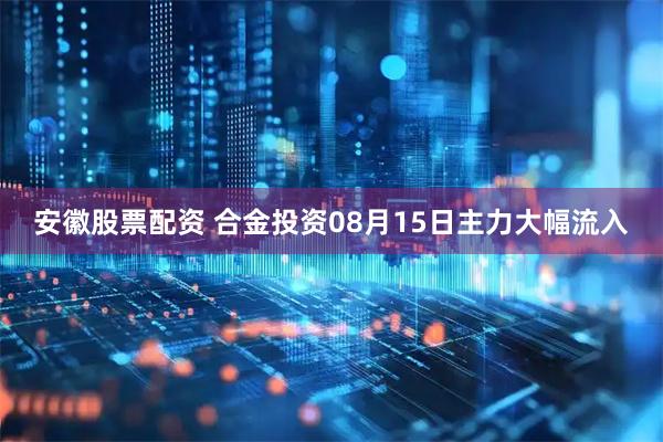 安徽股票配资 合金投资08月15日主力大幅流入