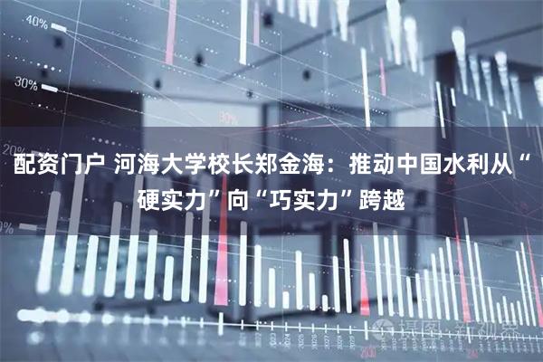 配资门户 河海大学校长郑金海：推动中国水利从“硬实力”向“巧实力”跨越