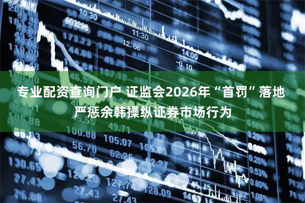 专业配资查询门户 证监会2026年“首罚”落地 严惩余韩操纵证券市场行为